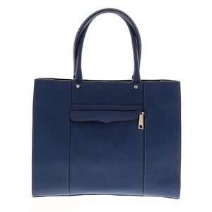 Rebecca Minkoff M.A.B. Large Tote Shoulder Bag Purse-Navy Blue-Saffiano Leather
